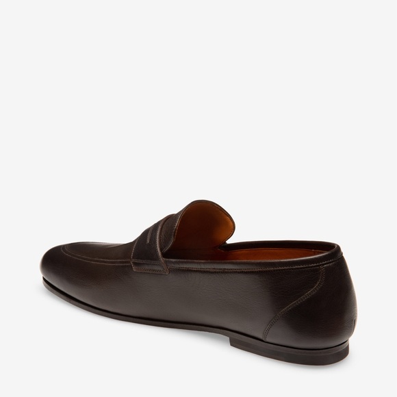 BALLY PLATOR PLAIN LEATHER PENNY LOAFER IN COFFEE - Picture 4 of 5
